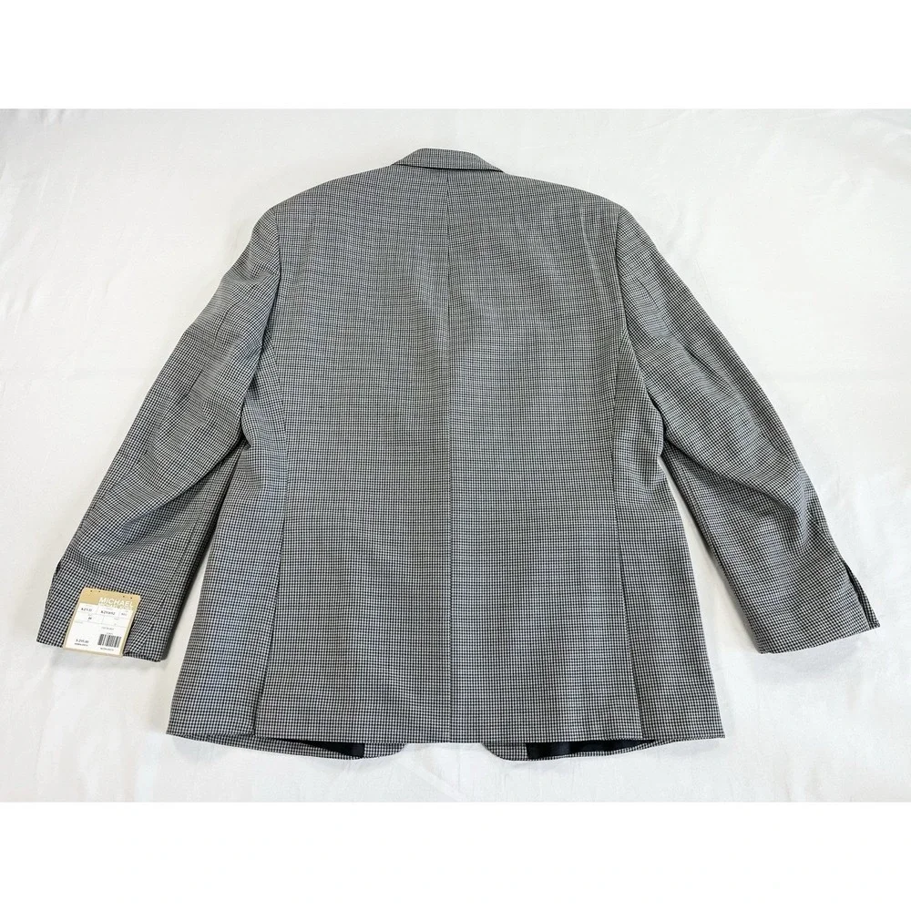 NWT Michael Kors Men's 44R Classic Fit Sport Coat Blazer Grey Black Houndstooth